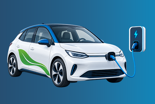 Elektroauto beim Laden an einer Wallbox.
